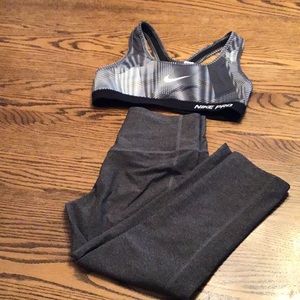 Nike sports bra and leggings